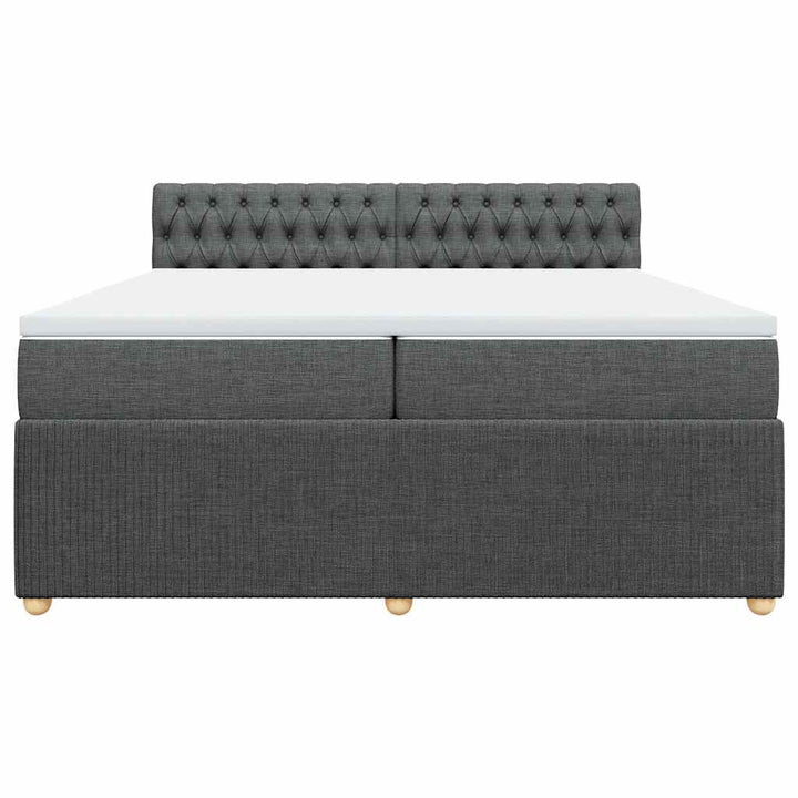 kontinentalseng med madras 200x200 cm stof mørkegrå