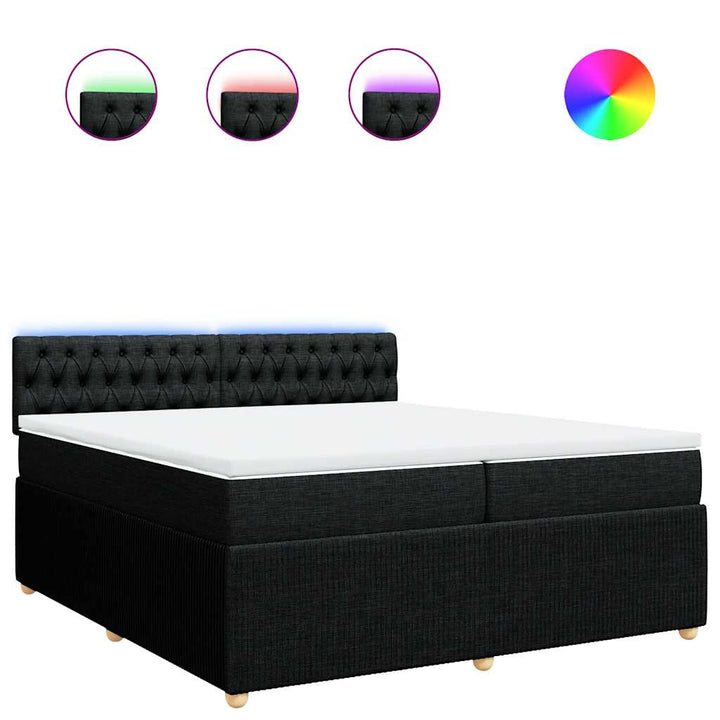 kontinentalseng med madras 200x200 cm stof sort