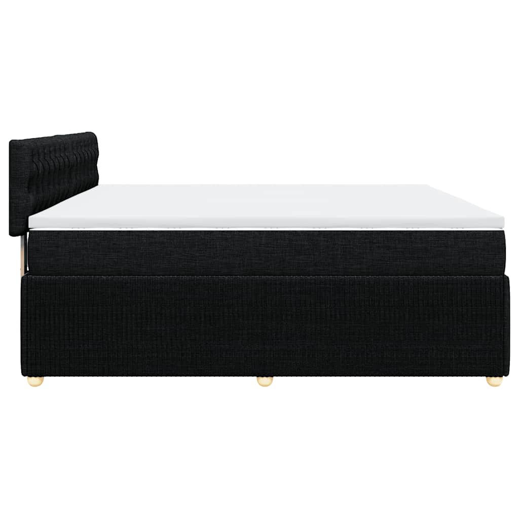 kontinentalseng med madras 200x200 cm stof sort