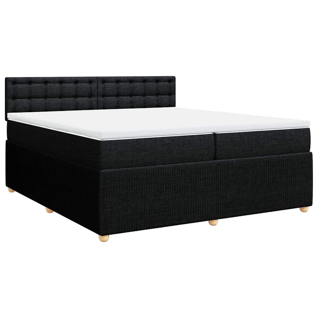 kontinentalseng med madras 200x200 cm stof sort