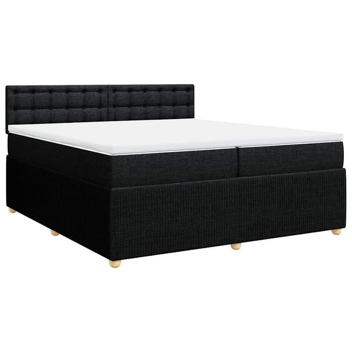kontinentalseng med madras 200x200 cm stof sort
