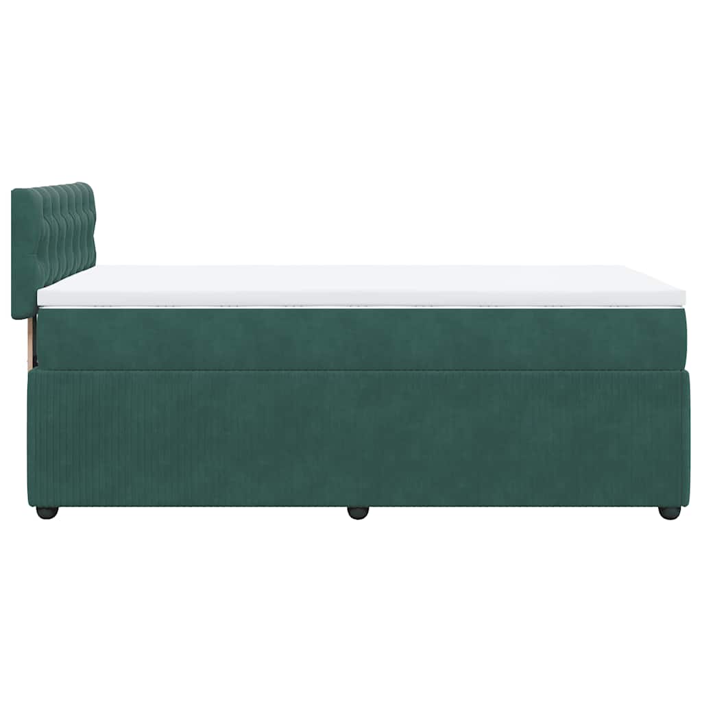 kontinentalseng med madras 80x200 cm fløjl mørkegrøn