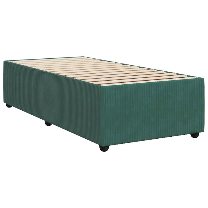 kontinentalseng med madras 90x190 cm fløjl mørkegrøn