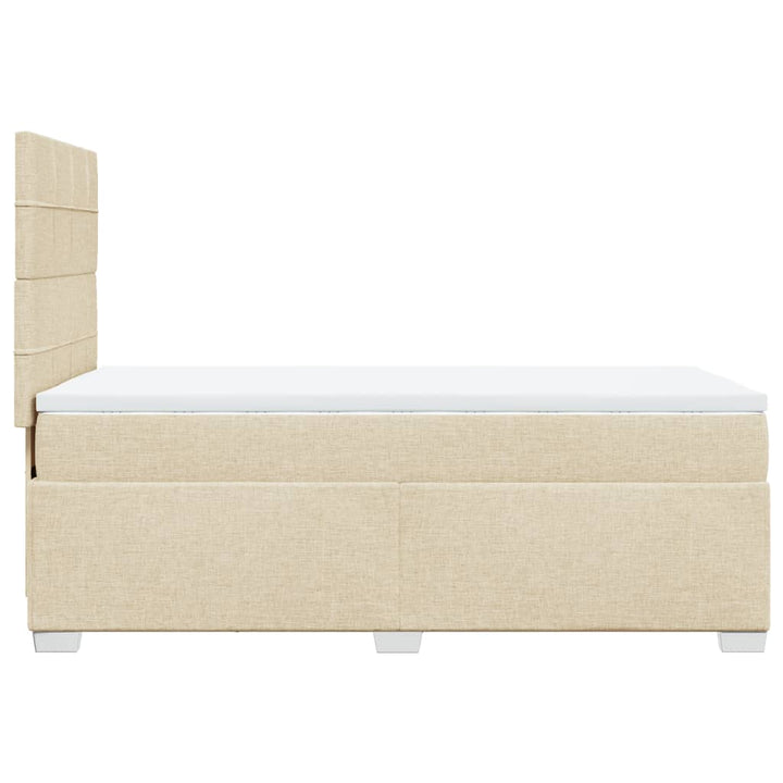 kontinentalseng med madras 90x190 cm stof cremefarvet