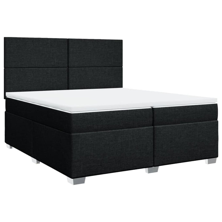 kontinentalseng med madras 200x200 cm stof sort
