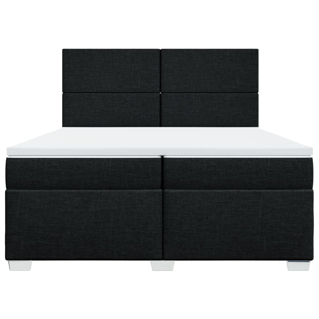 kontinentalseng med madras 200x200 cm stof sort