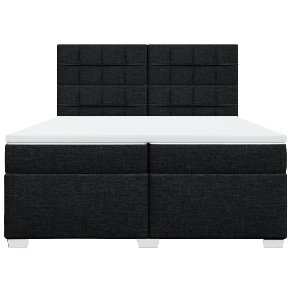 kontinentalseng med madras 200x200 cm stof sort