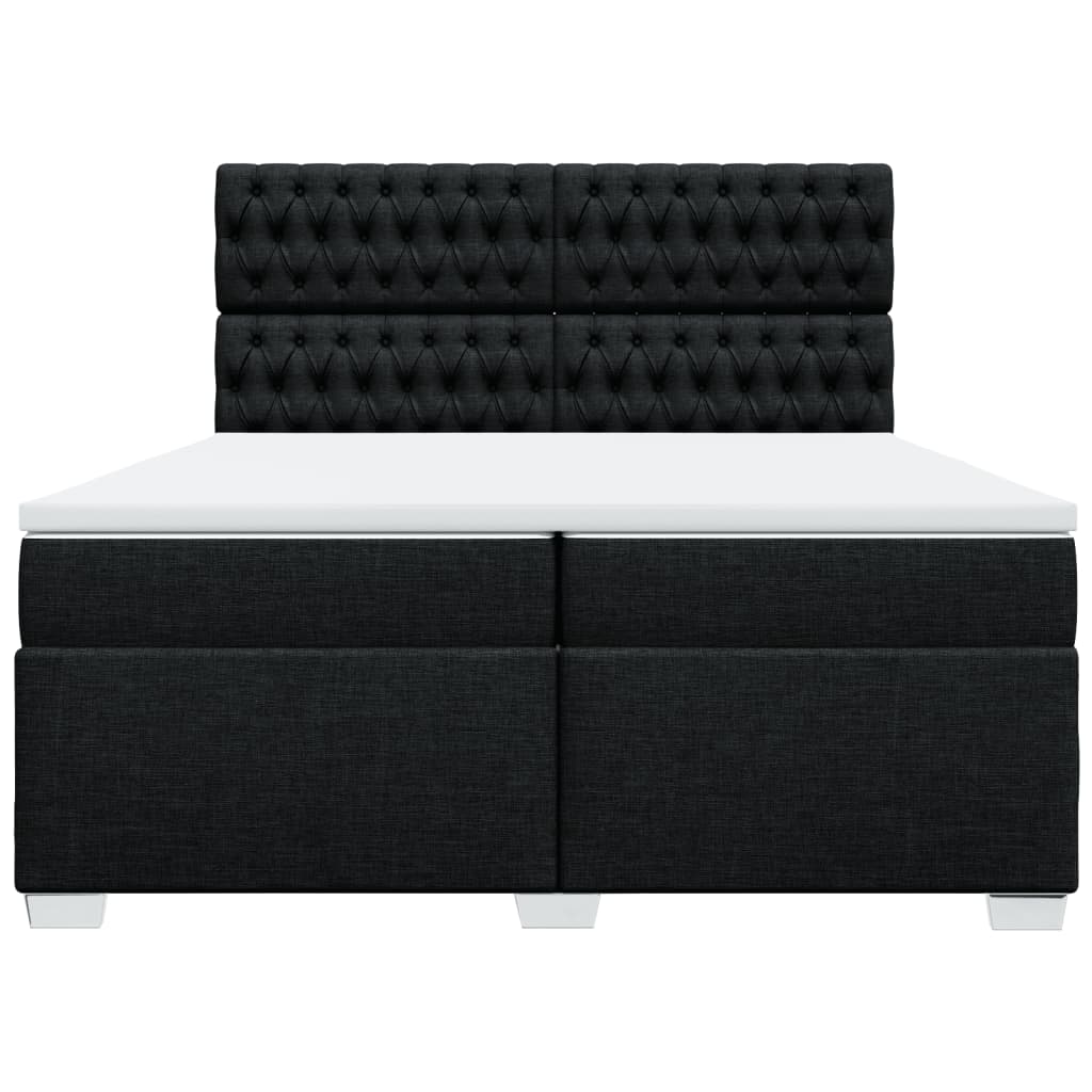 kontinentalseng med madras 200x200 cm stof sort