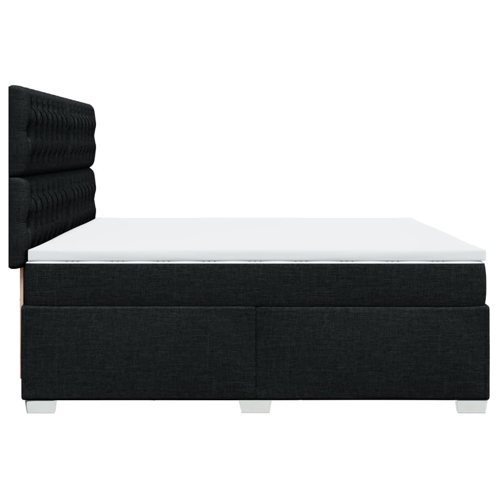 kontinentalseng med madras 200x200 cm stof sort