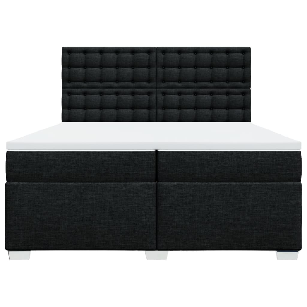 kontinentalseng med madras 200x200 cm stof sort