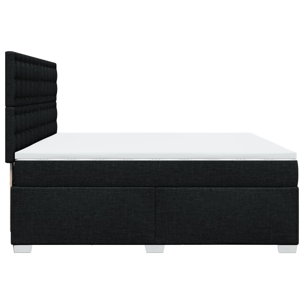 kontinentalseng med madras 200x200 cm stof sort