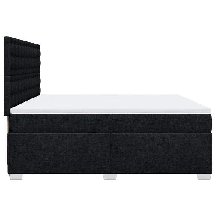 kontinentalseng med madras 200x200 cm stof sort