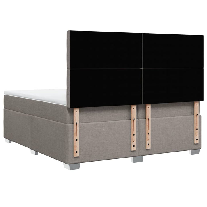 kontinentalseng med madras 200x200 cm stof gråbrun