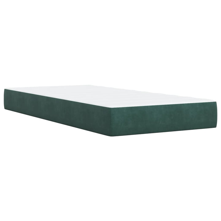 kontinentalseng med madras 80x200 cm fløjl mørkegrøn