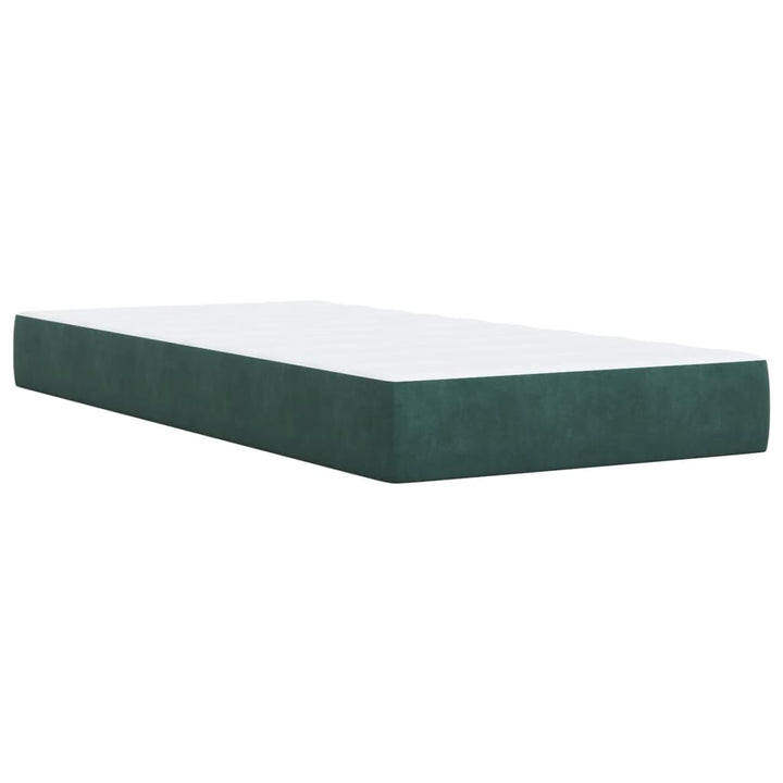 kontinentalseng med madras 90x190 cm fløjl mørkegrøn