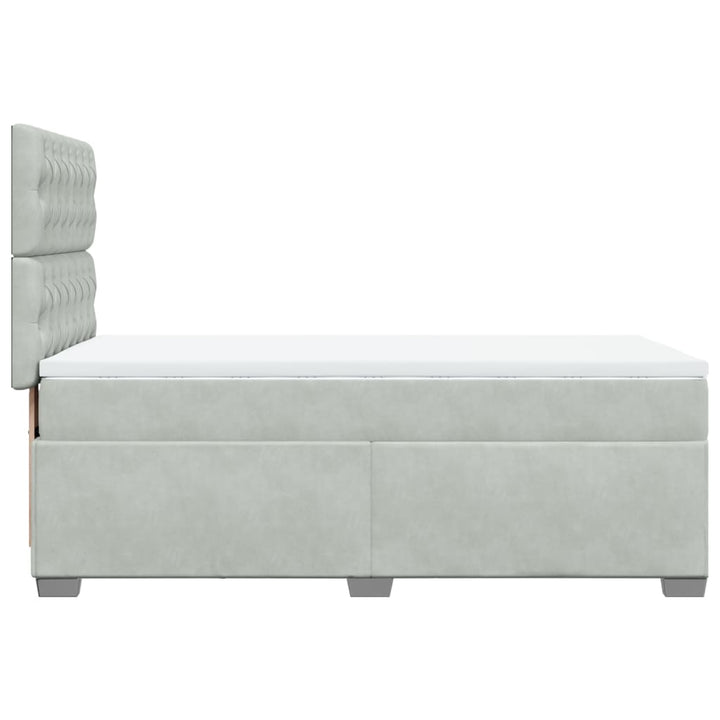 kontinentalseng med madras 90x190 cm fløjl lysegrå