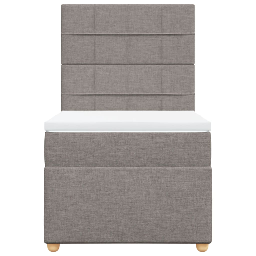 kontinentalseng med madras 90x190 cm stof gråbrun