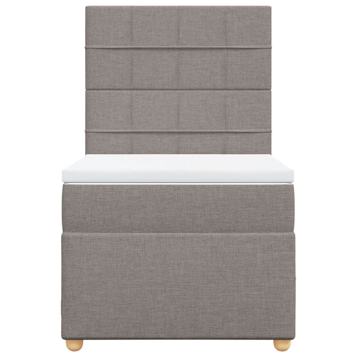 kontinentalseng med madras 90x190 cm stof gråbrun