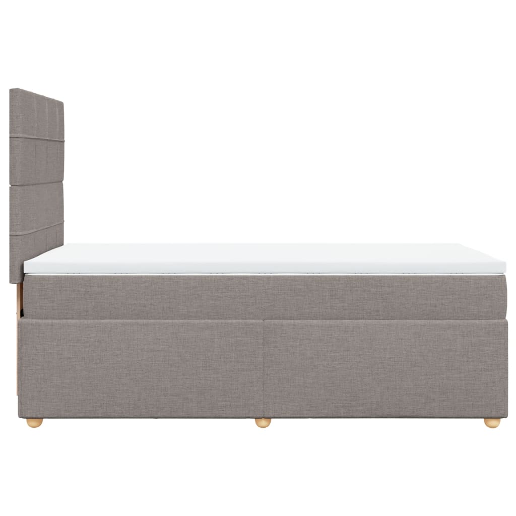 kontinentalseng med madras 90x190 cm stof gråbrun
