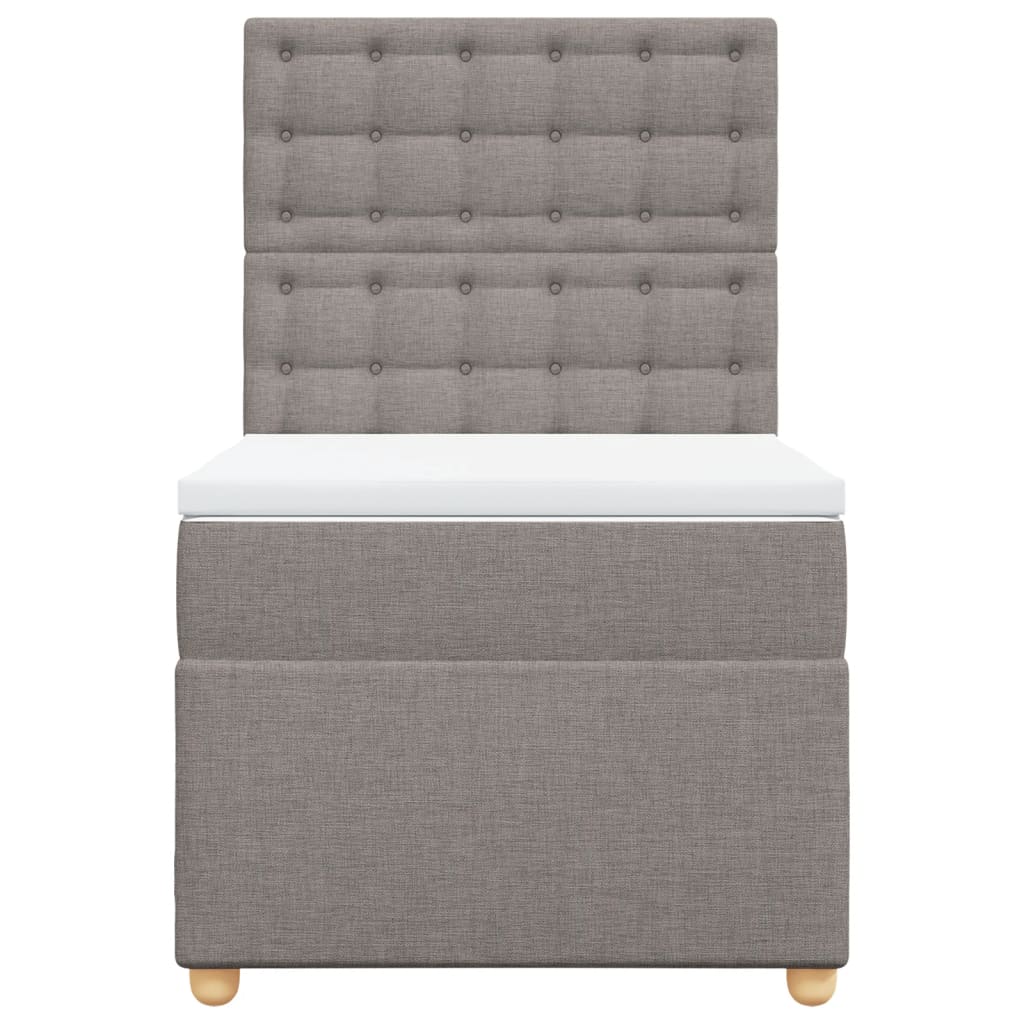 kontinentalseng med madras 90x190 cm stof gråbrun