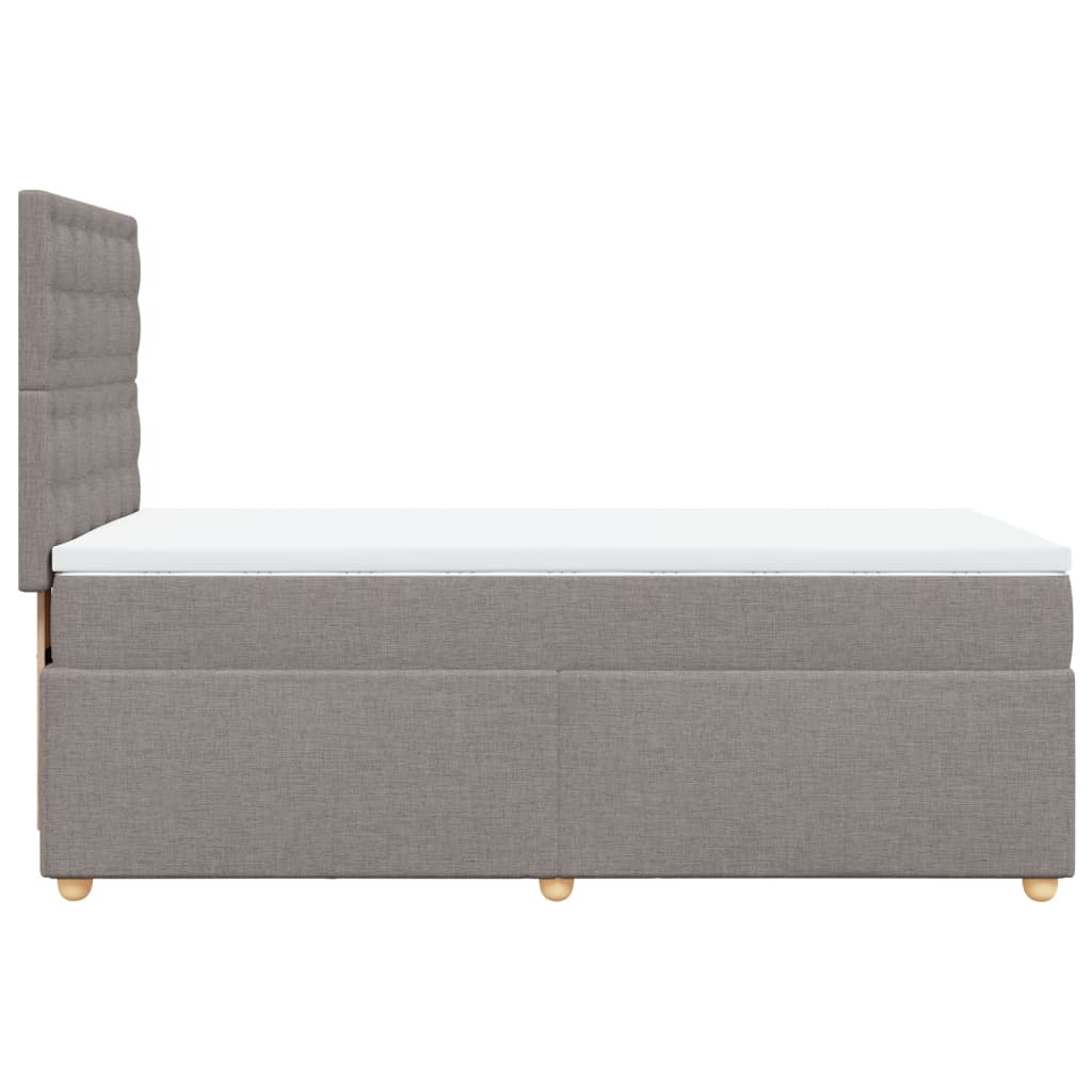 kontinentalseng med madras 90x190 cm stof gråbrun