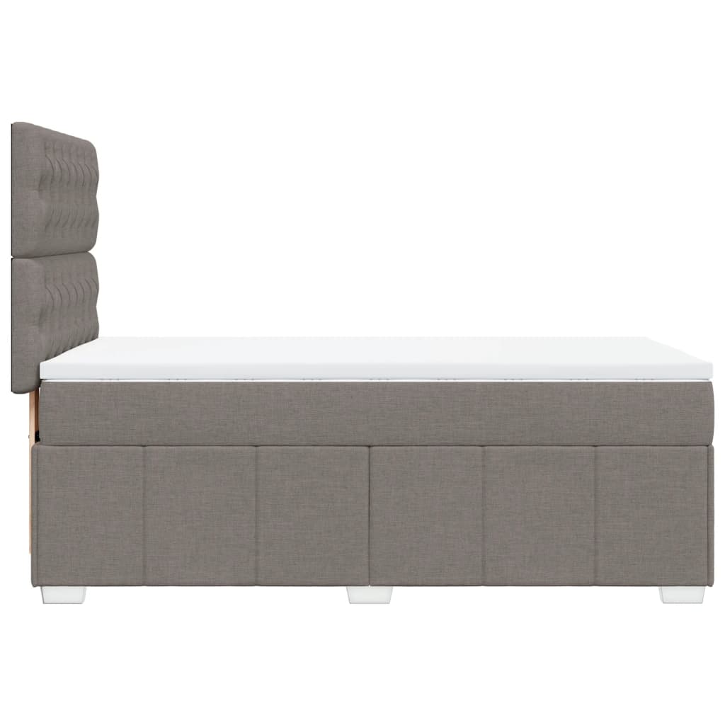 kontinentalseng med madras 90x190 cm stof gråbrun