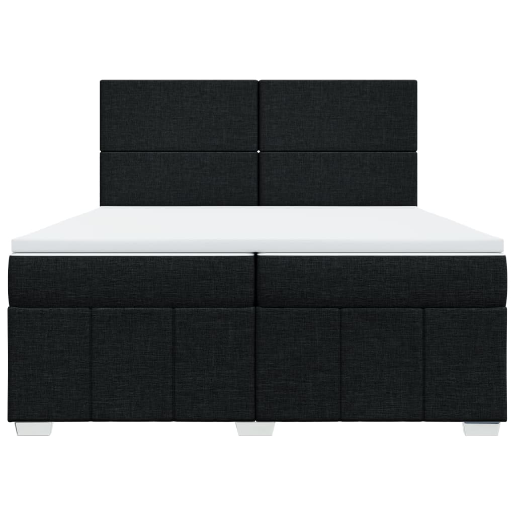 kontinentalseng med madras 200x200 cm stof sort
