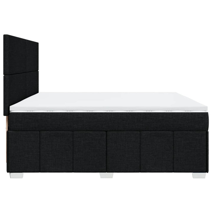 kontinentalseng med madras 200x200 cm stof sort