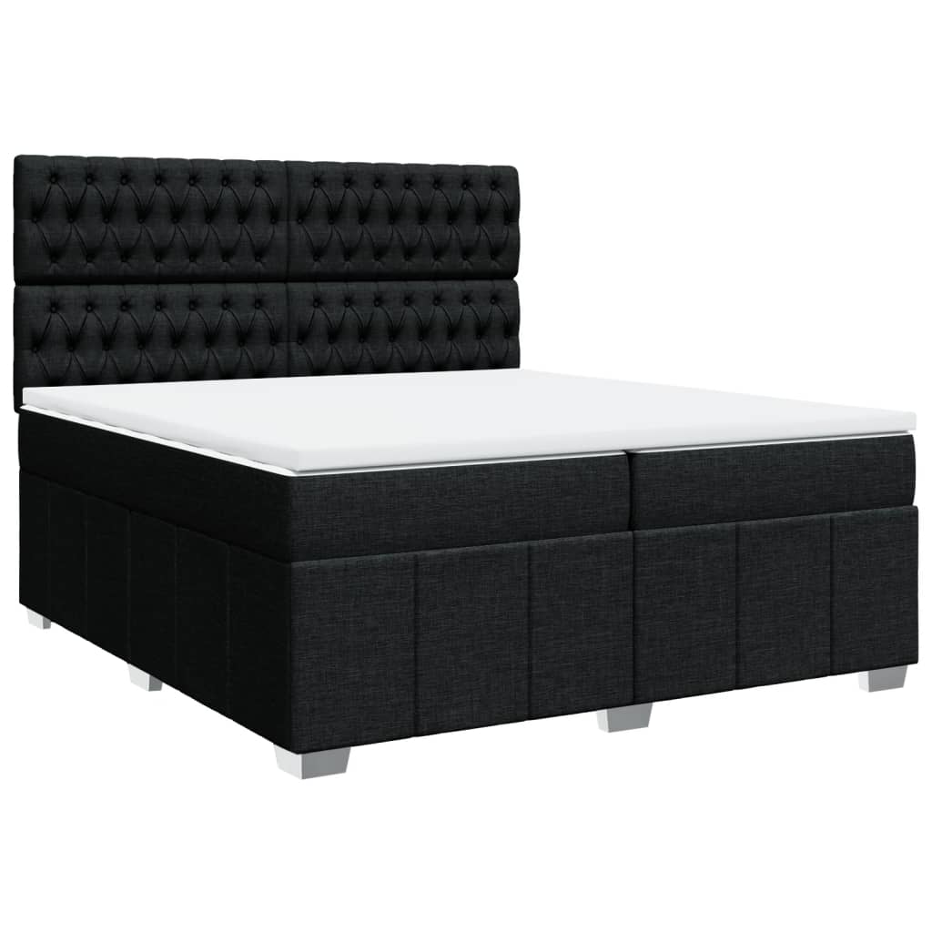 kontinentalseng med madras 200x200 cm stof sort