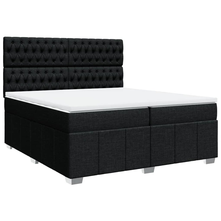 kontinentalseng med madras 200x200 cm stof sort