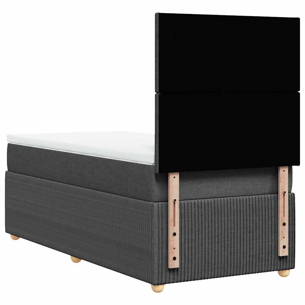 kontinentalseng med madras 80x200 cm stof mørkegrå