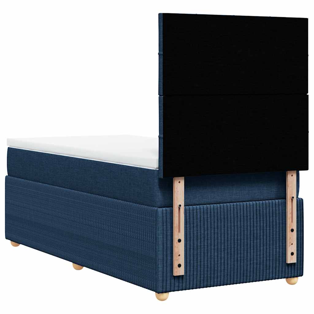kontinentalseng med madras 80x200 cm stof blå