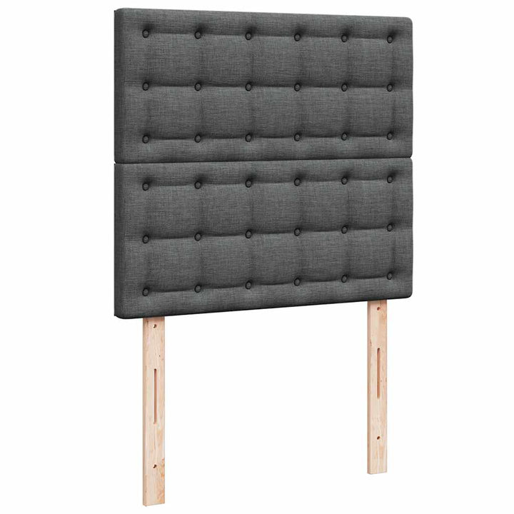 kontinentalseng med madras 80x200 cm stof mørkegrå