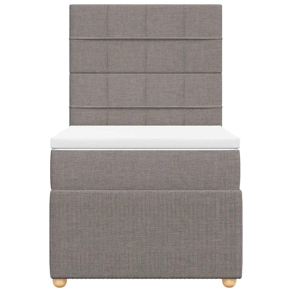 kontinentalseng med madras 90x190 cm stof gråbrun