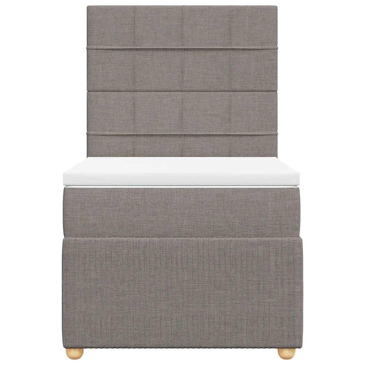 kontinentalseng med madras 90x190 cm stof gråbrun