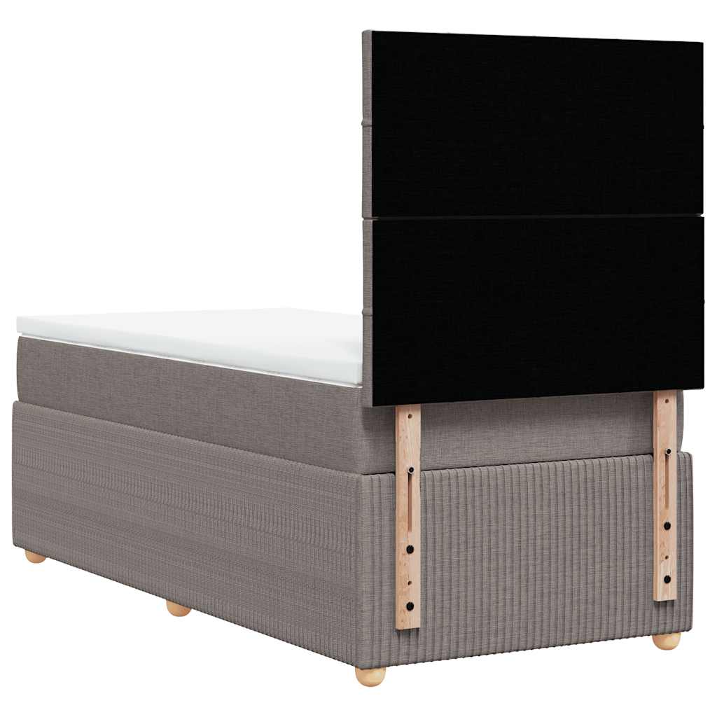 kontinentalseng med madras 90x190 cm stof gråbrun