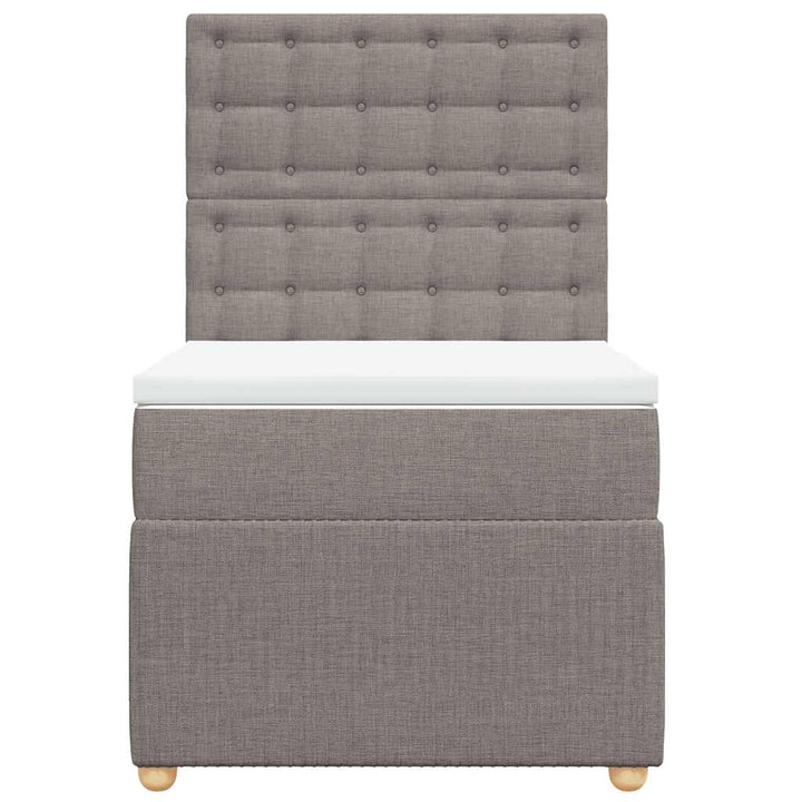 kontinentalseng med madras 90x190 cm stof gråbrun