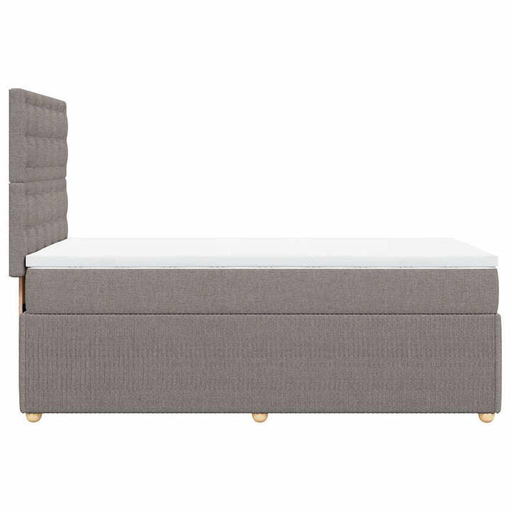 kontinentalseng med madras 90x190 cm stof gråbrun