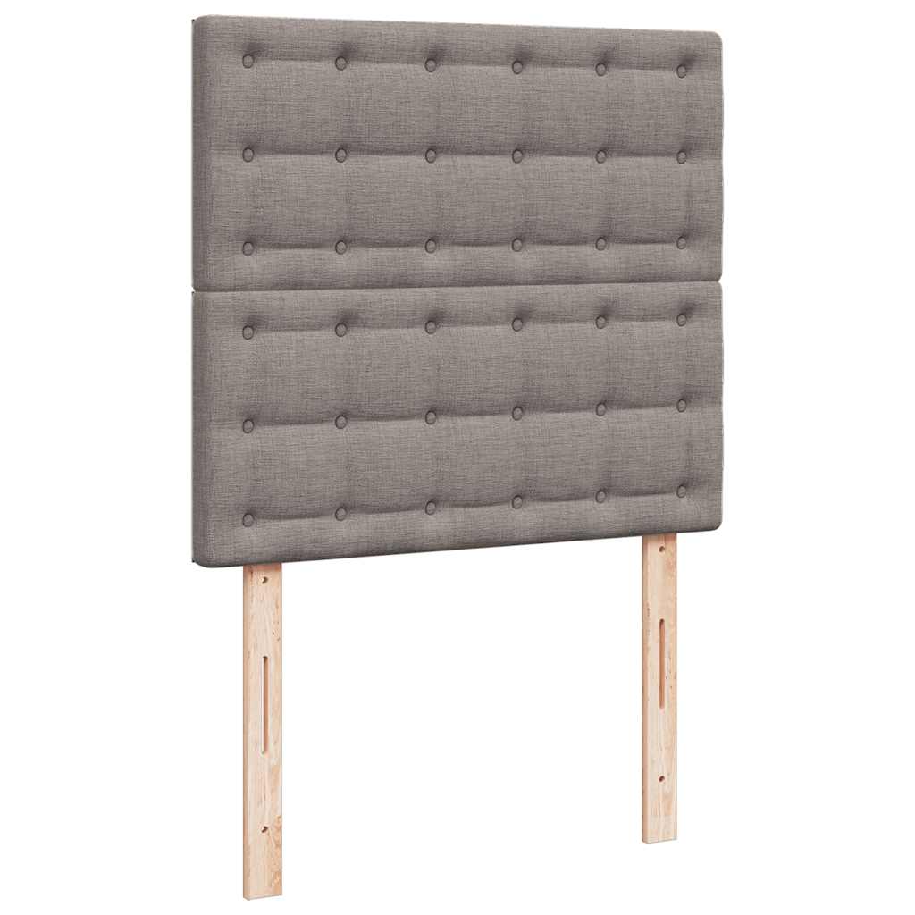kontinentalseng med madras 90x190 cm stof gråbrun