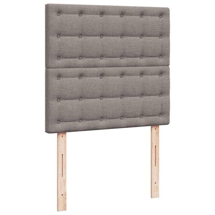 kontinentalseng med madras 90x190 cm stof gråbrun