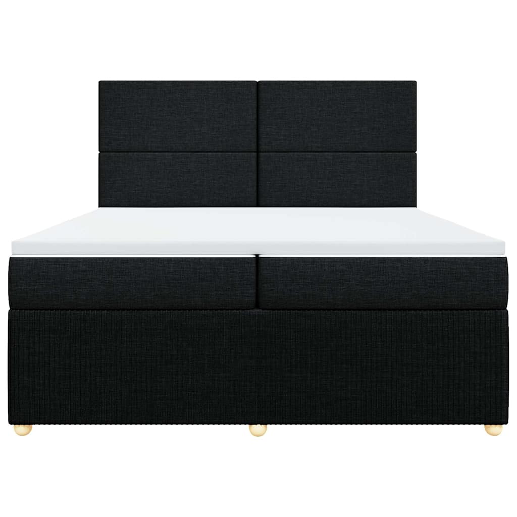 kontinentalseng med madras 200x200 cm stof sort