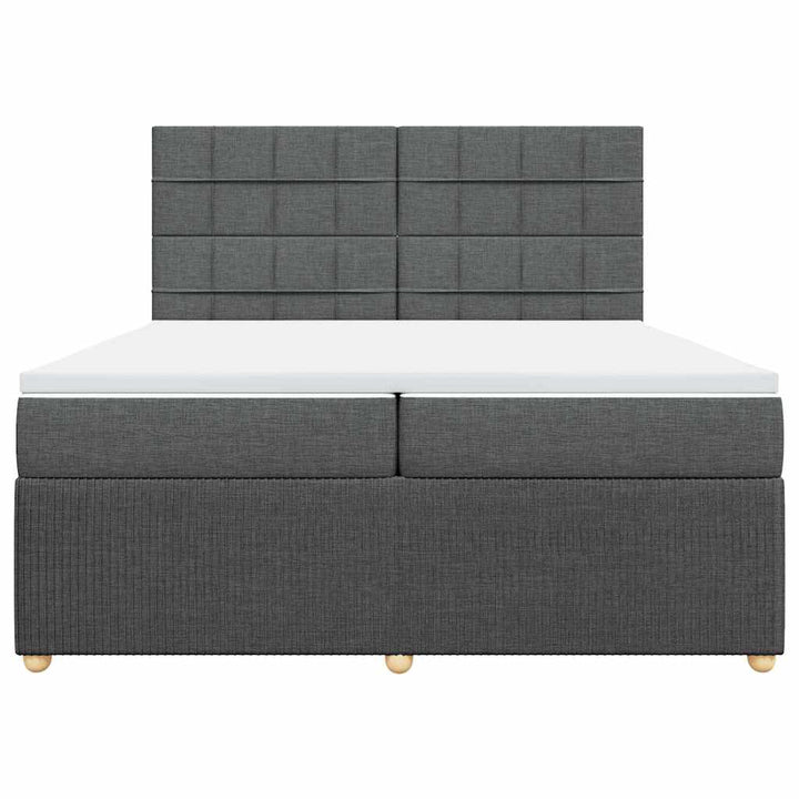 kontinentalseng med madras 200x200 cm stof mørkegrå