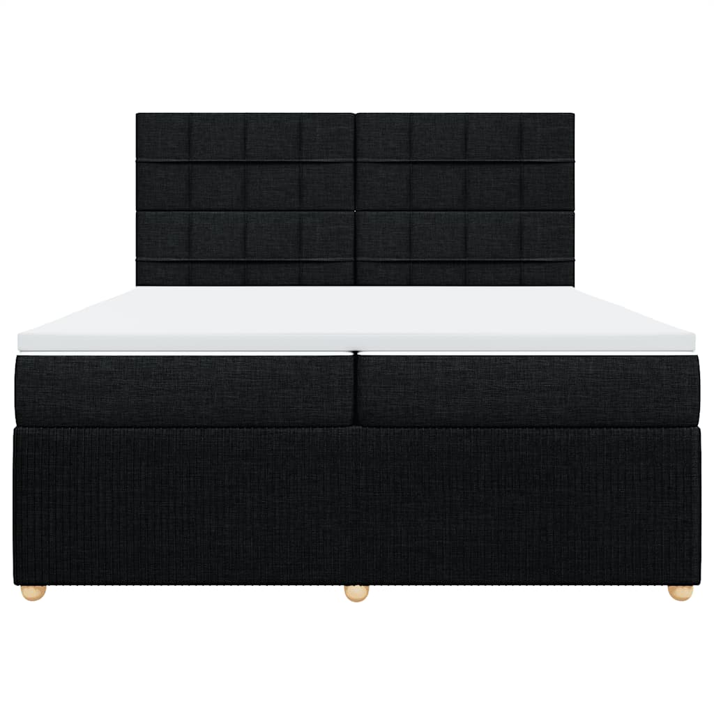 kontinentalseng med madras 200x200 cm stof sort