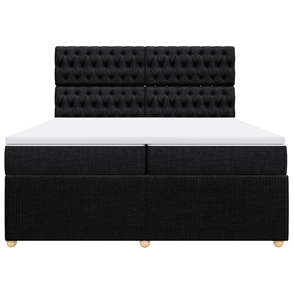 kontinentalseng med madras 200x200 cm stof sort