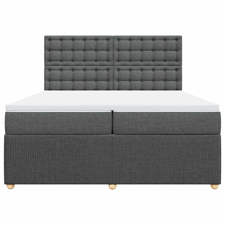 kontinentalseng med madras 200x200 cm stof mørkegrå