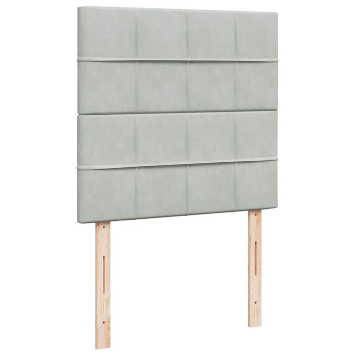 kontinentalseng med madras 80x200 cm fløjl lysegrå
