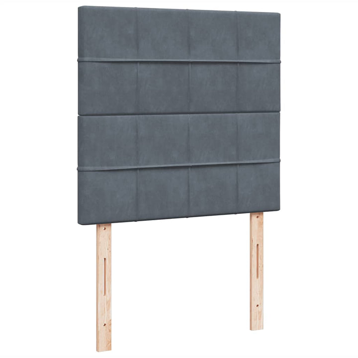 kontinentalseng med madras 80x200 cm fløjl mørkegrå