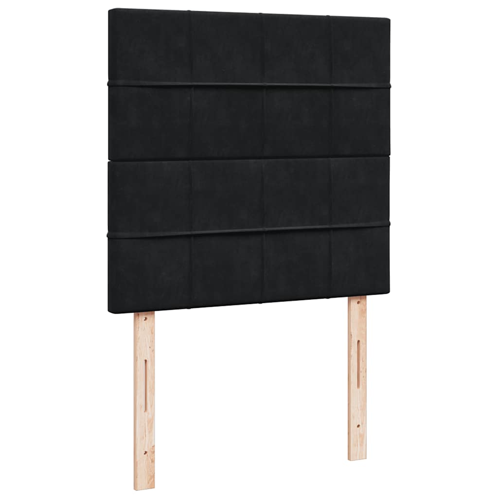 kontinentalseng med madras 80x200 cm fløjl sort