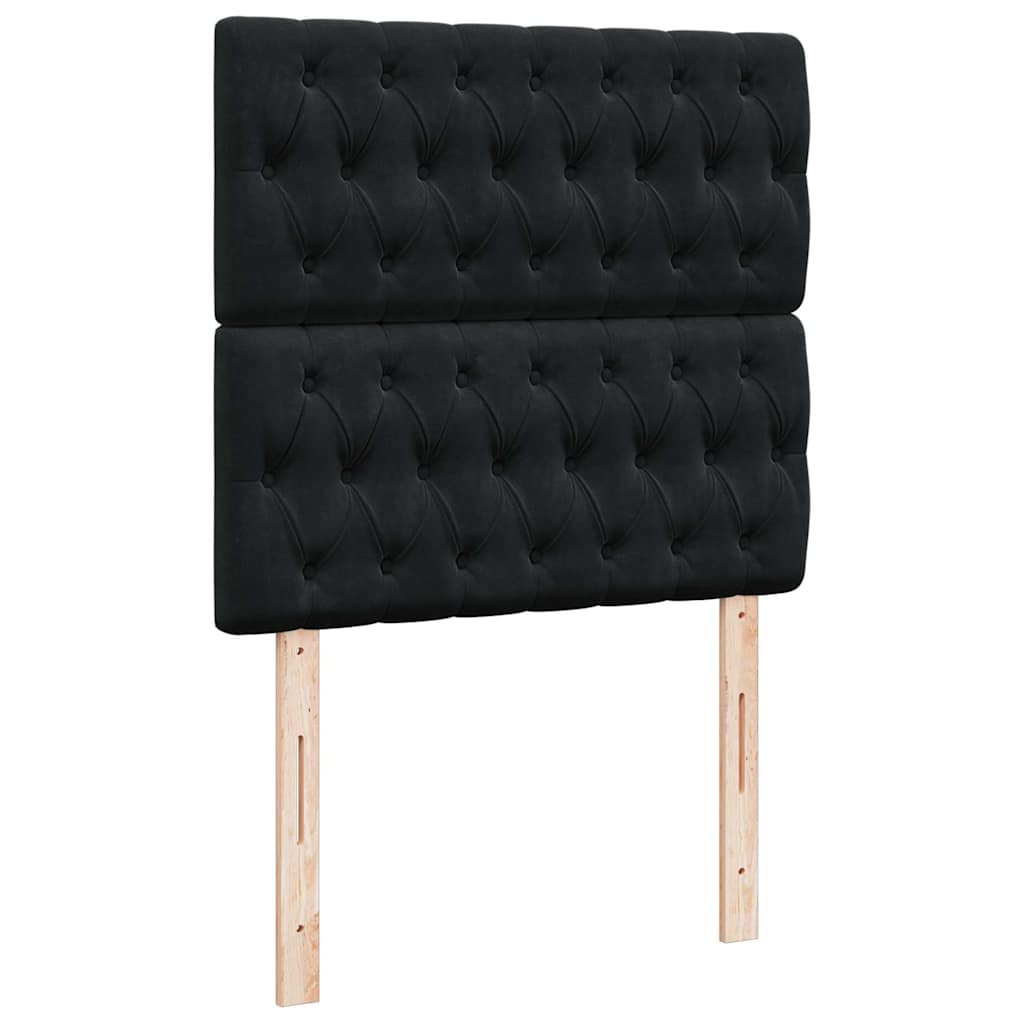 kontinentalseng med madras 80x200 cm fløjl sort