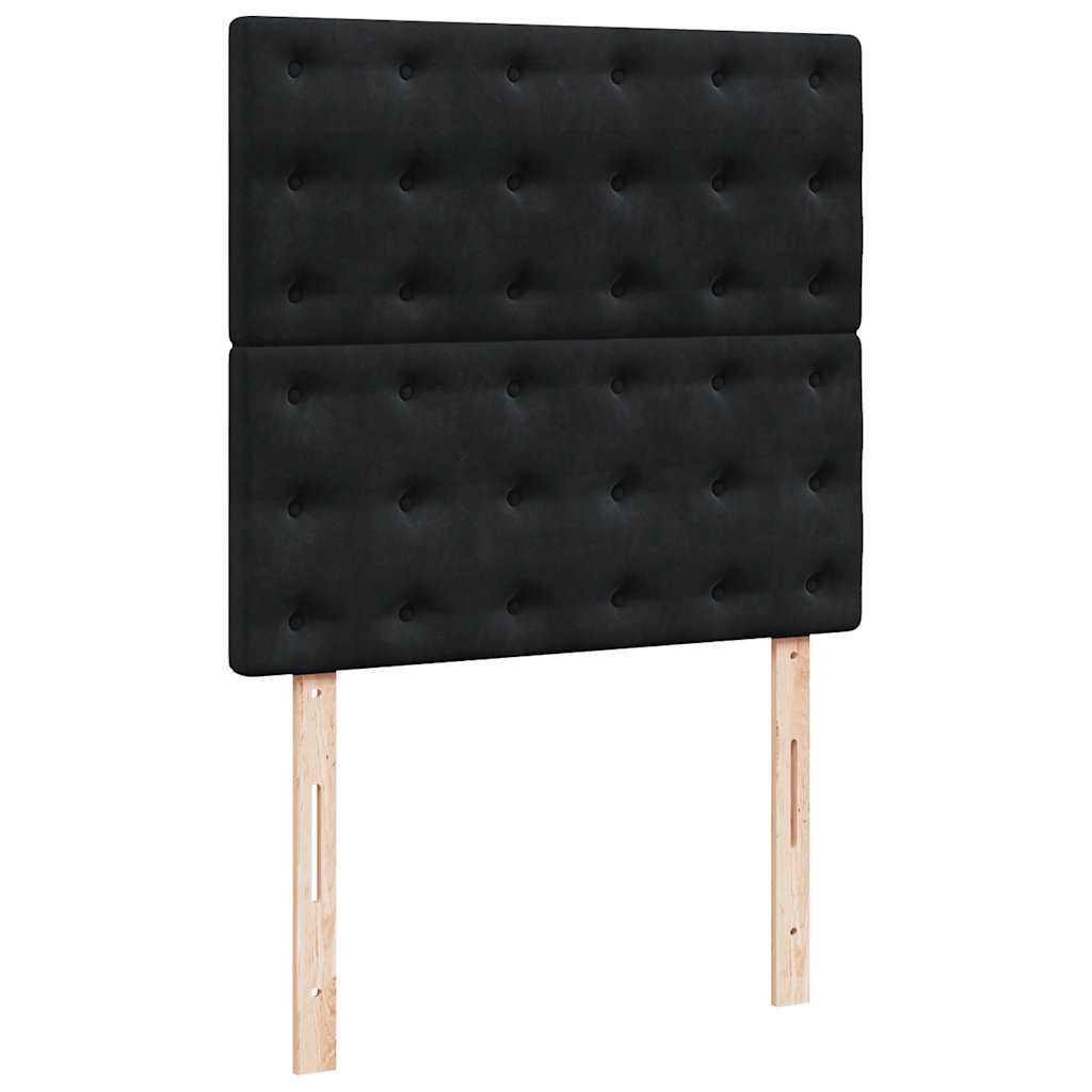 kontinentalseng med madras 80x200 cm fløjl sort